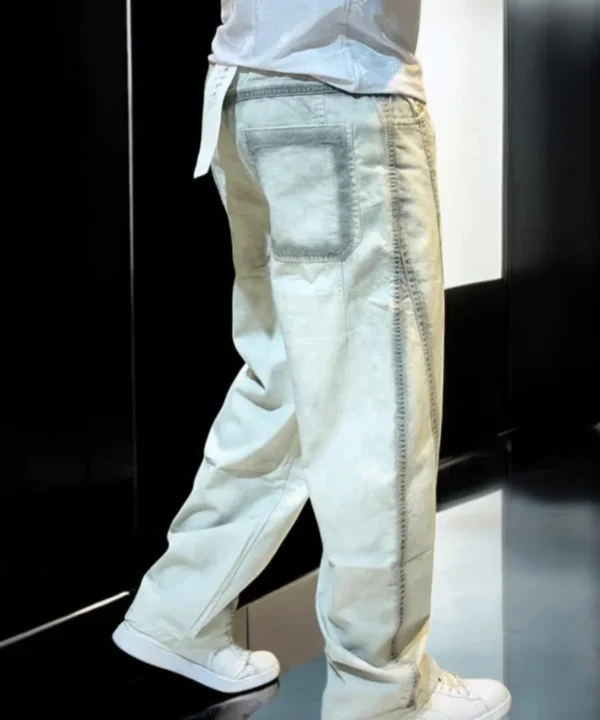 Men's Light-Wash Oversized Denim Jogger Pants – Relaxed Streetwear Fit - Image 2