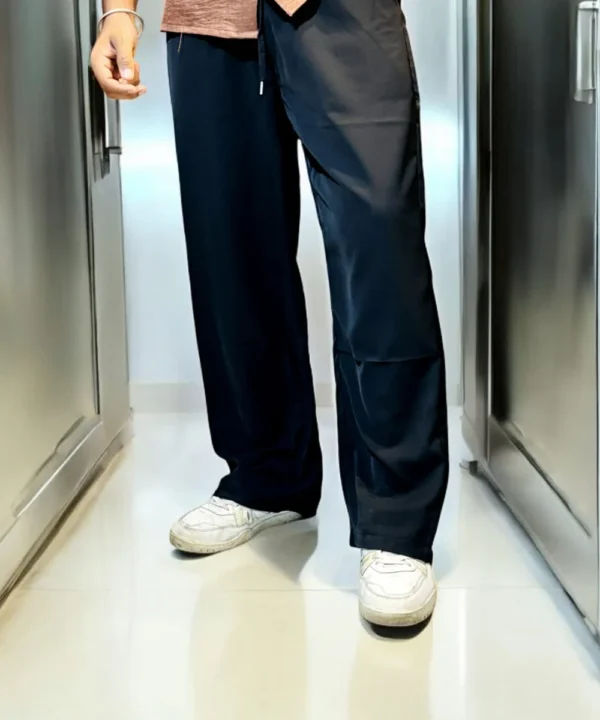 Men's Navy Blue Casual Straight Fit Pants – Minimalist Everyday Wear