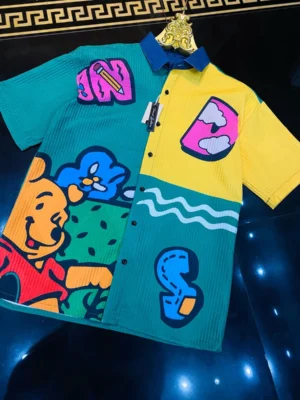 Pop-Art Cartoon Inspired Half-Sleeve Shirt – Multicolor