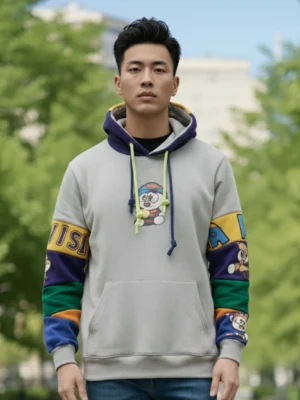 Men’s Colorblock Graphic Streetwear Hoodie