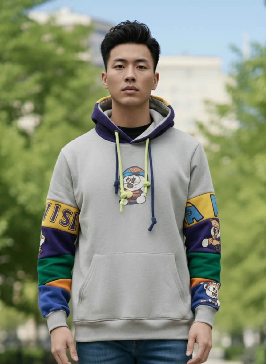 Men’s Colorblock Graphic Streetwear Hoodie