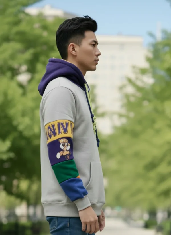 Men’s Colorblock Graphic Streetwear Hoodie - Image 3