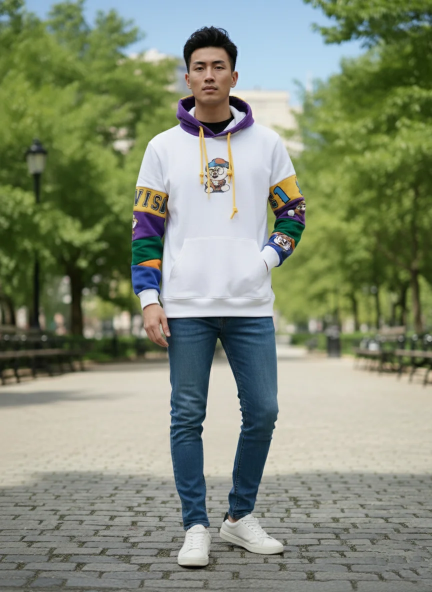 Men’s Colorblock Graphic Streetwear Hoodie - Image 8