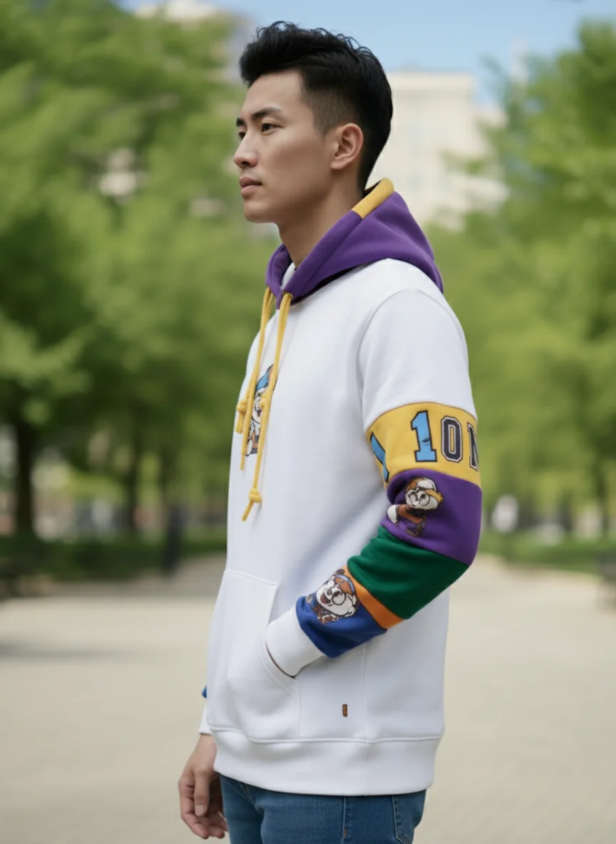 Men’s Colorblock Graphic Streetwear Hoodie - Image 7
