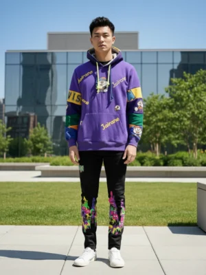 Men’s Vibrant Graphic Streetwear Hoodie & Pants Set