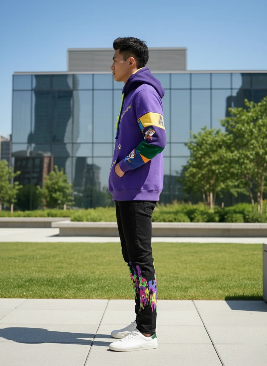 Men’s Vibrant Graphic Streetwear Hoodie & Pants Set - Image 3
