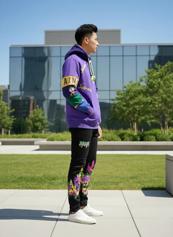 Men’s Vibrant Graphic Streetwear Hoodie & Pants Set - Image 2