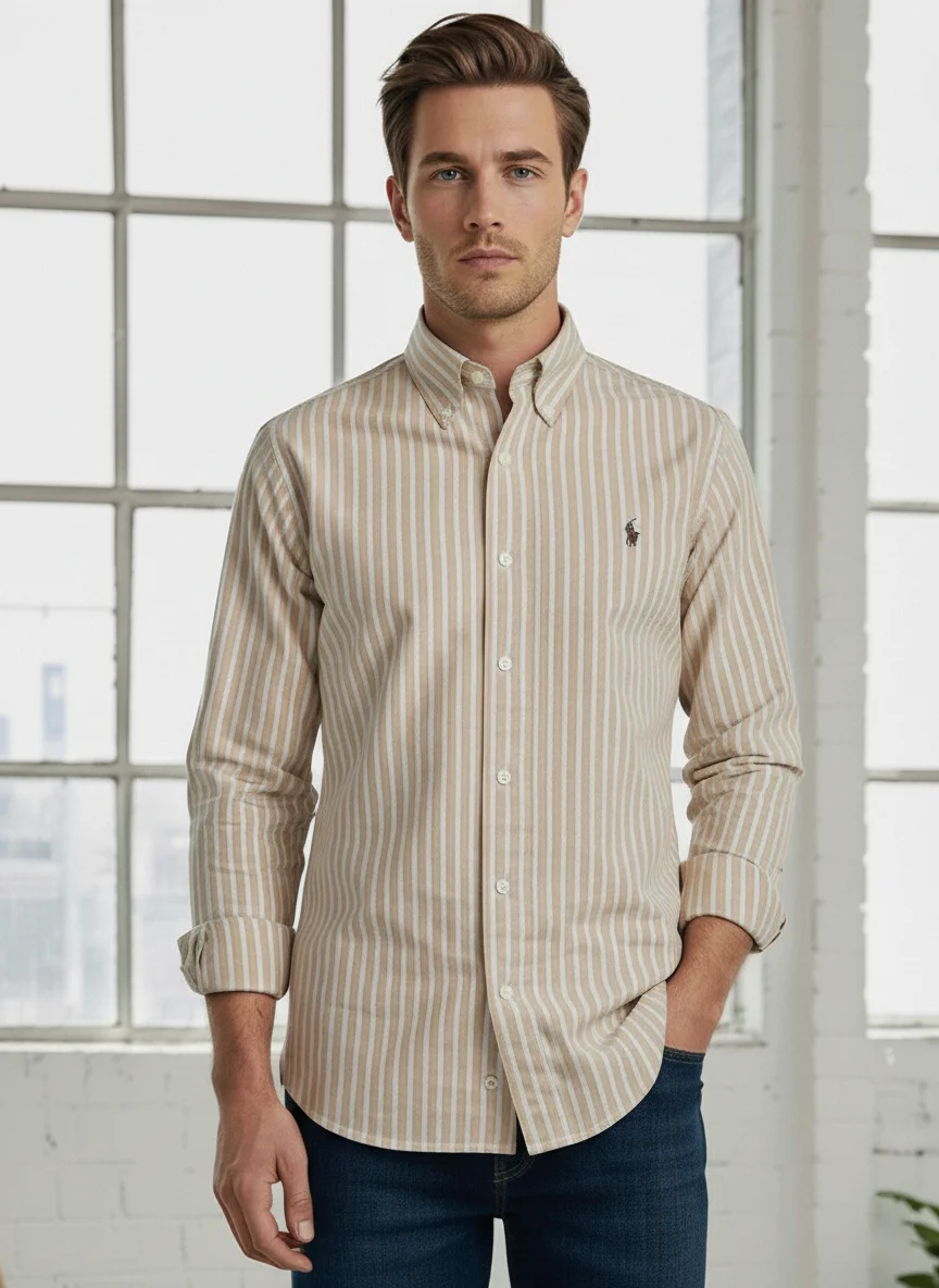 Men’s Classic Striped Button Down Shirt