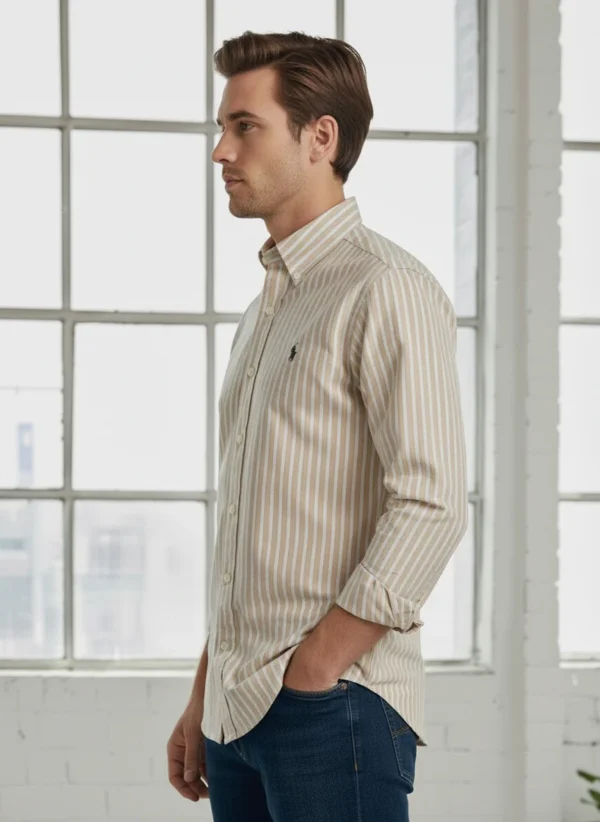 Men’s Classic Striped Button Down Shirt - Image 3