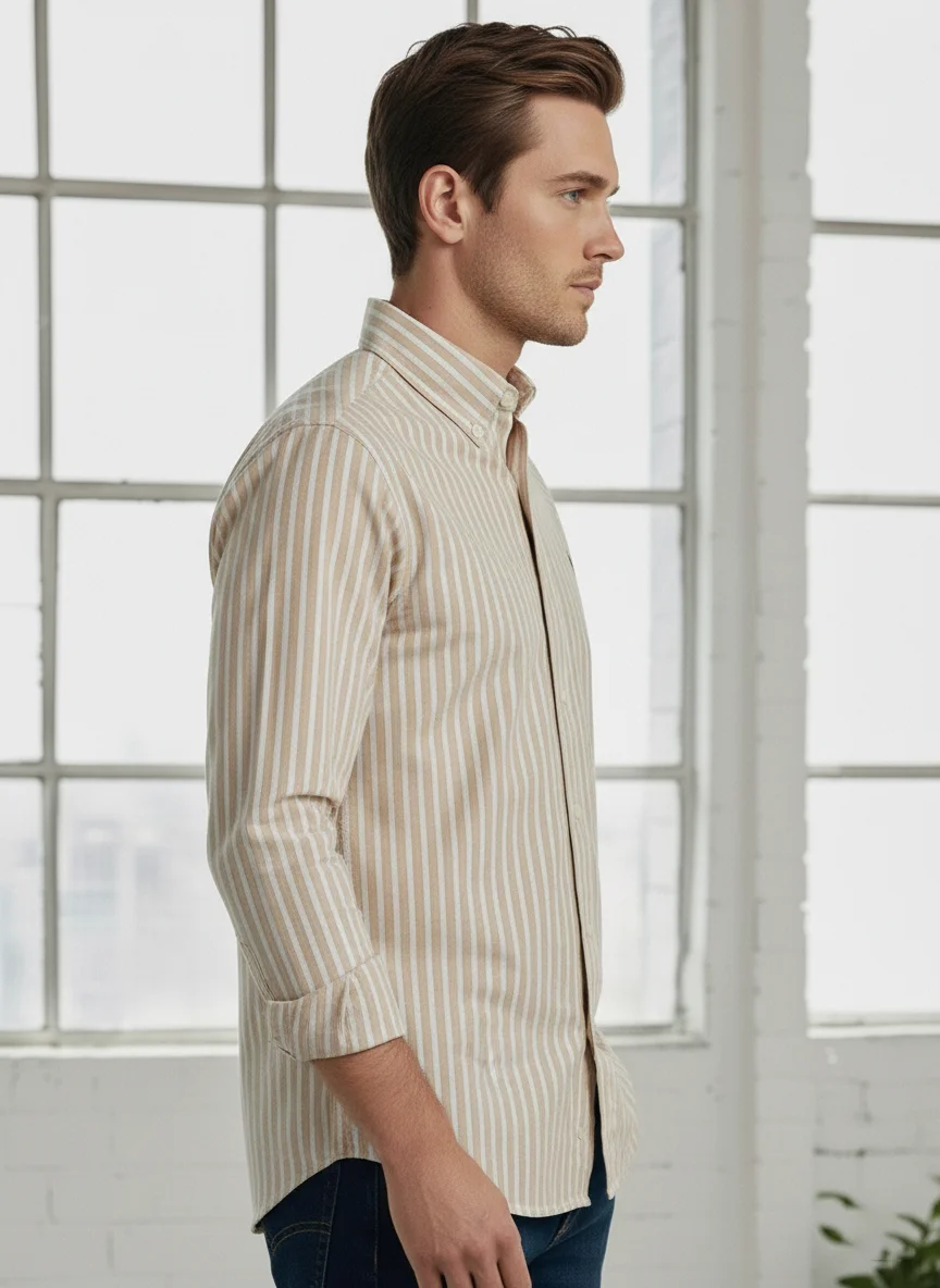 Men’s Classic Striped Button Down Shirt - Image 2