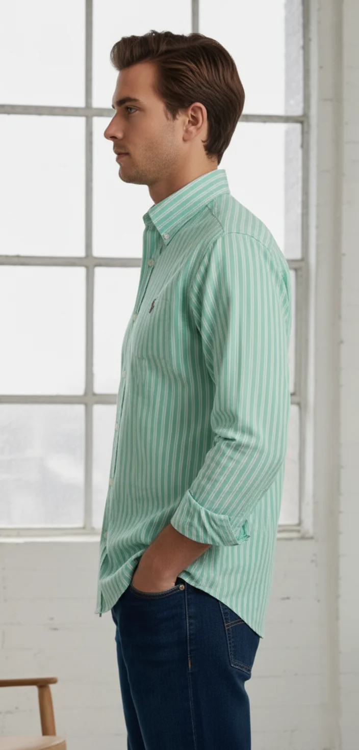 Men’s Classic Striped Button Down Shirt - Image 19