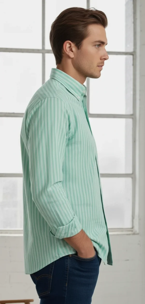 Men’s Classic Striped Button Down Shirt - Image 18
