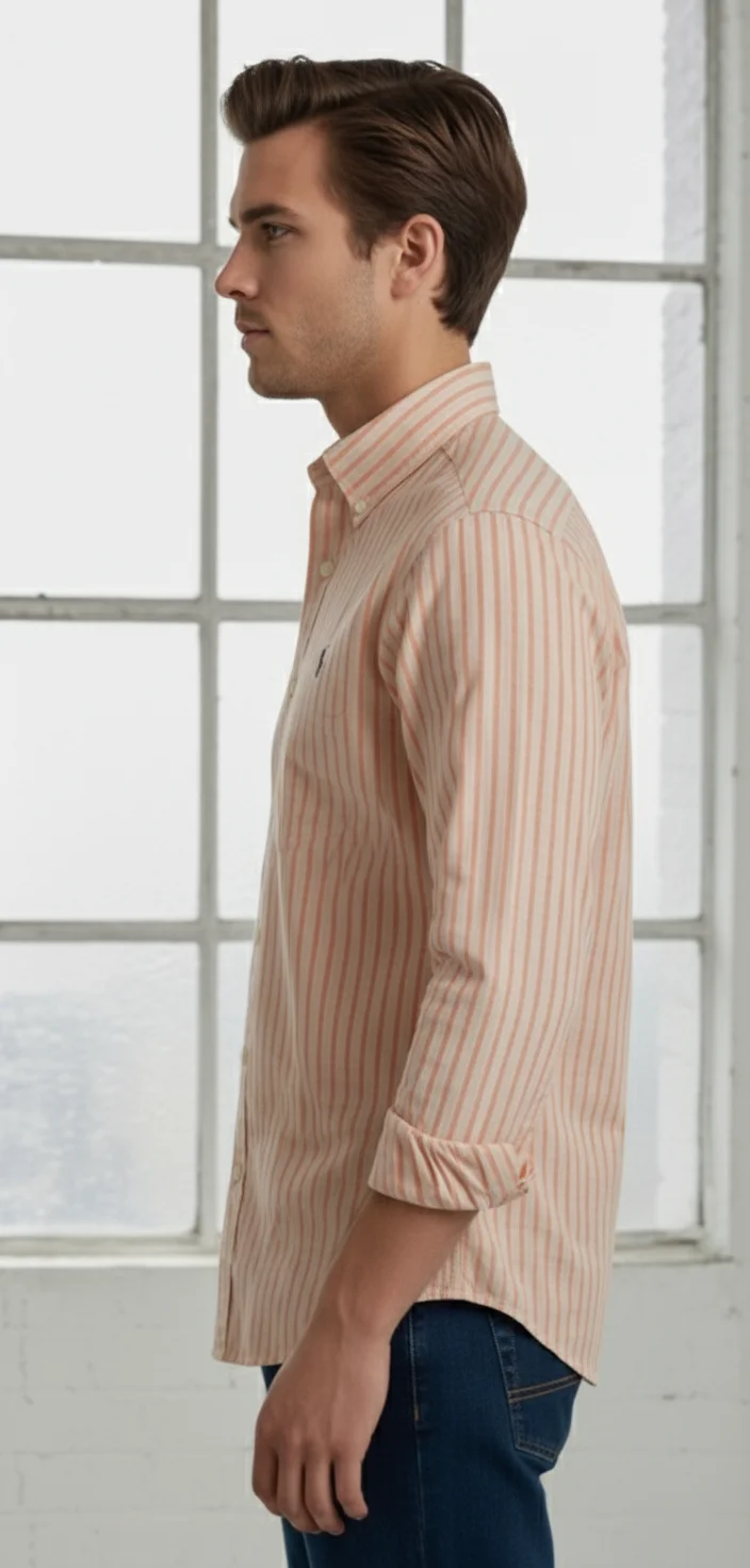 Men’s Classic Striped Button Down Shirt - Image 15