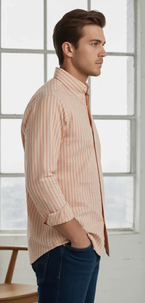 Men’s Classic Striped Button Down Shirt - Image 14