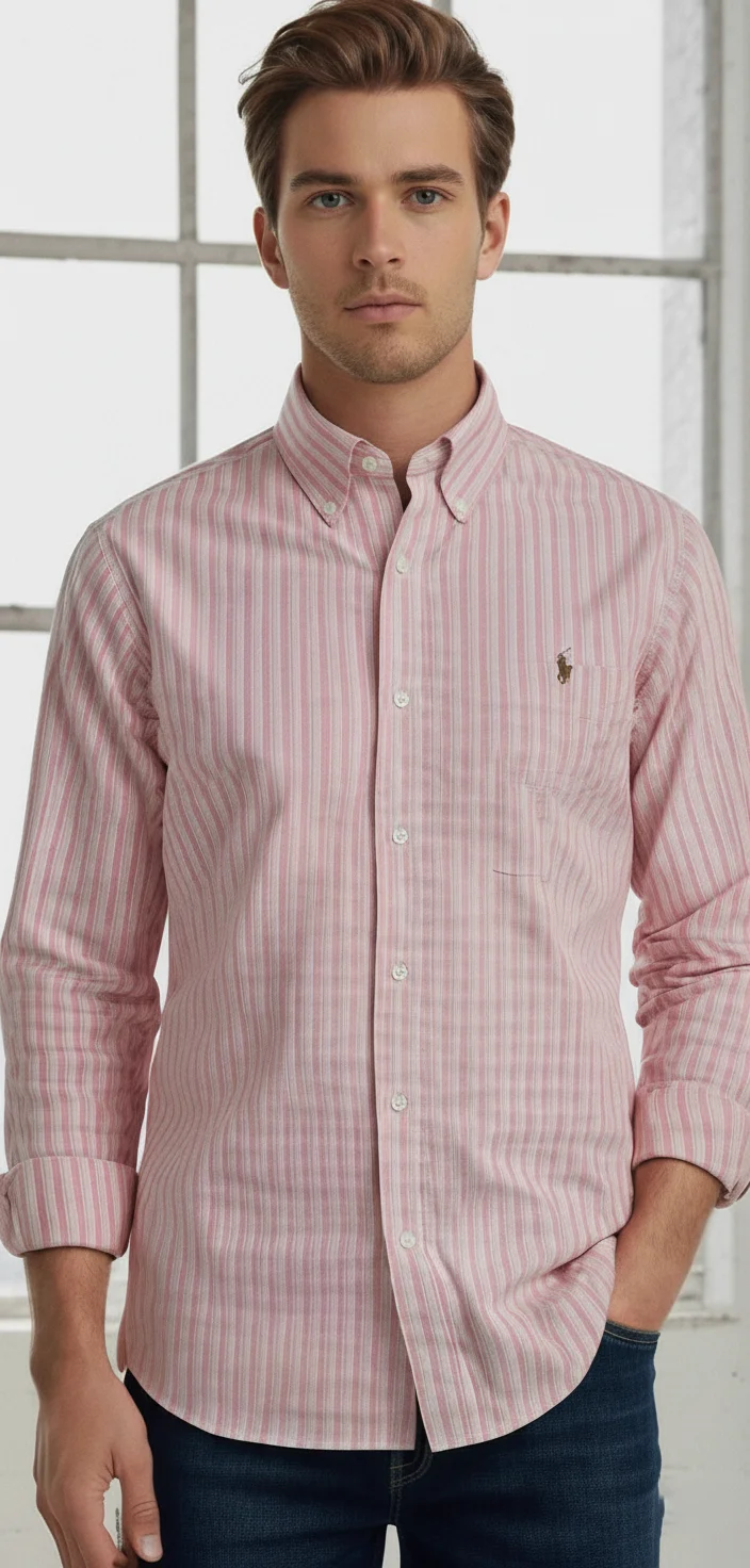 Men’s Classic Striped Button Down Shirt - Image 12