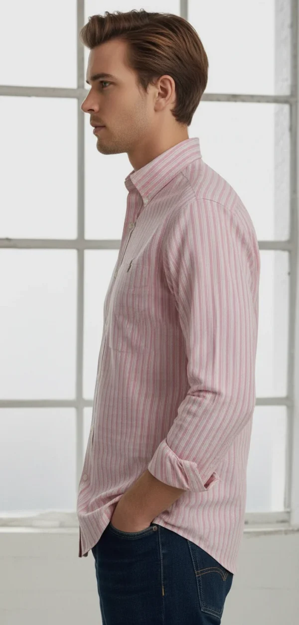 Men’s Classic Striped Button Down Shirt - Image 11