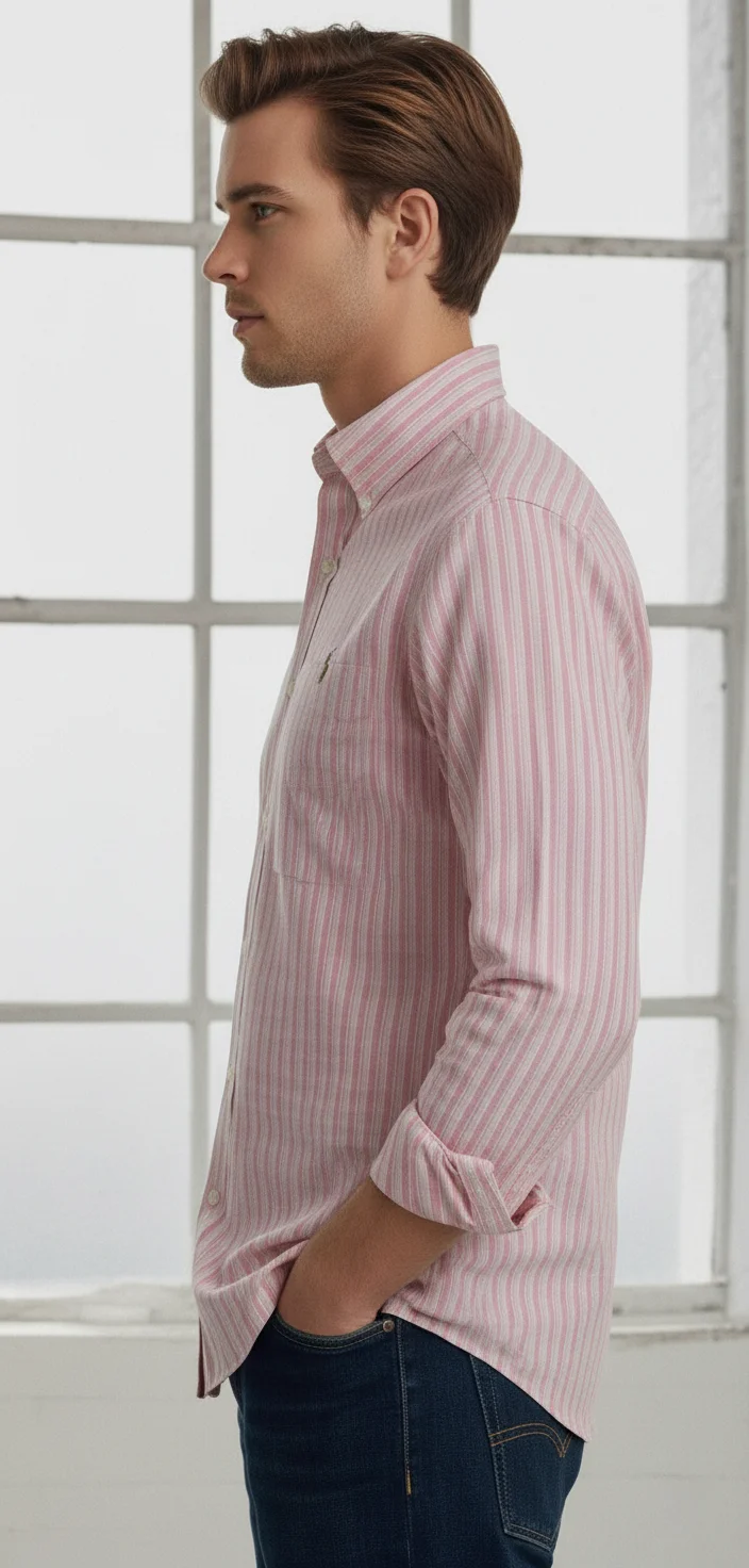 Men’s Classic Striped Button Down Shirt - Image 11