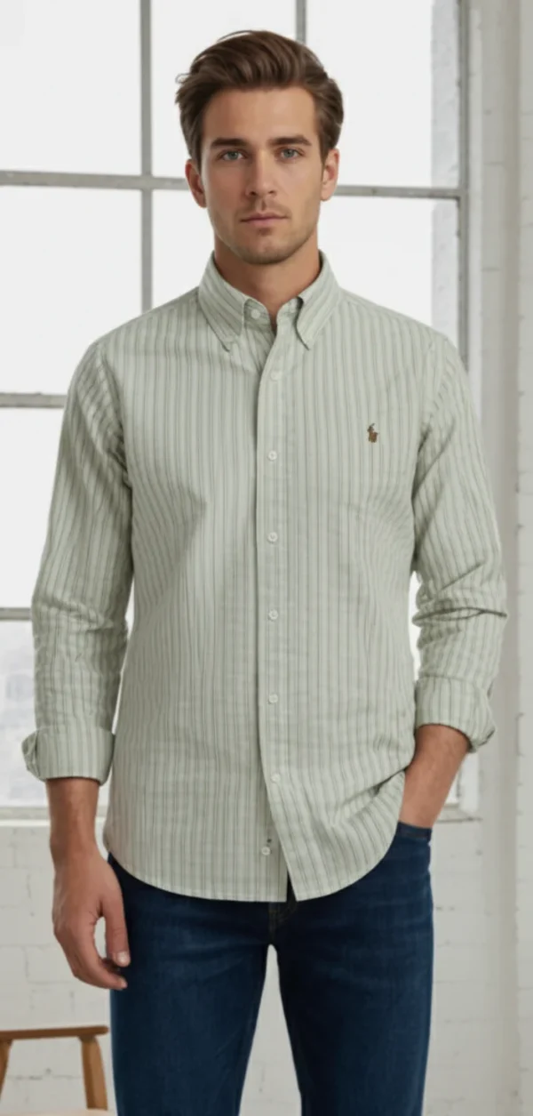 Men’s Classic Striped Button Down Shirt - Image 8
