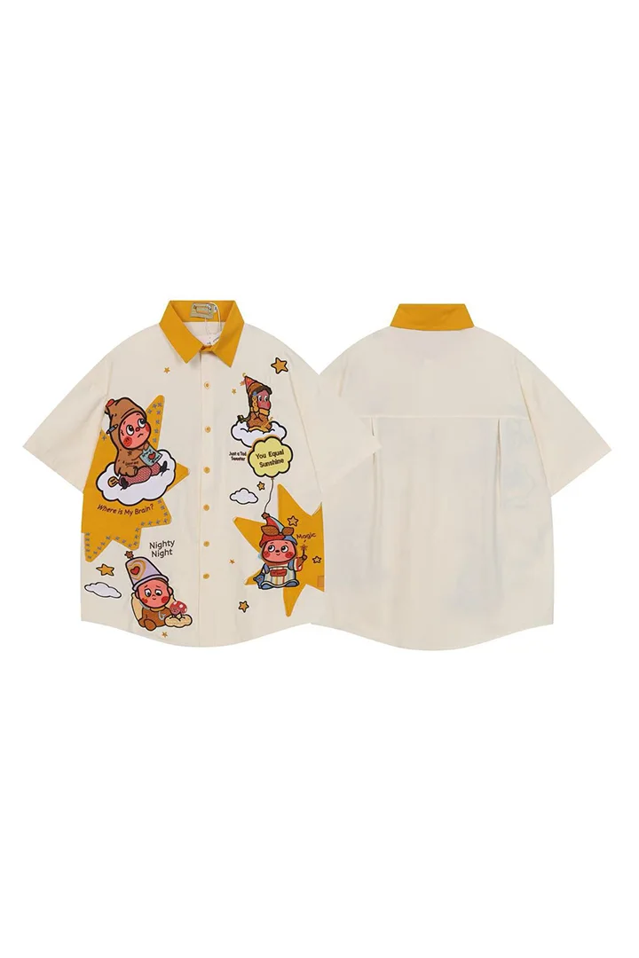 Men’s Premium Cartoon Graphic Oversized Casual Shirt Collection - Image 3