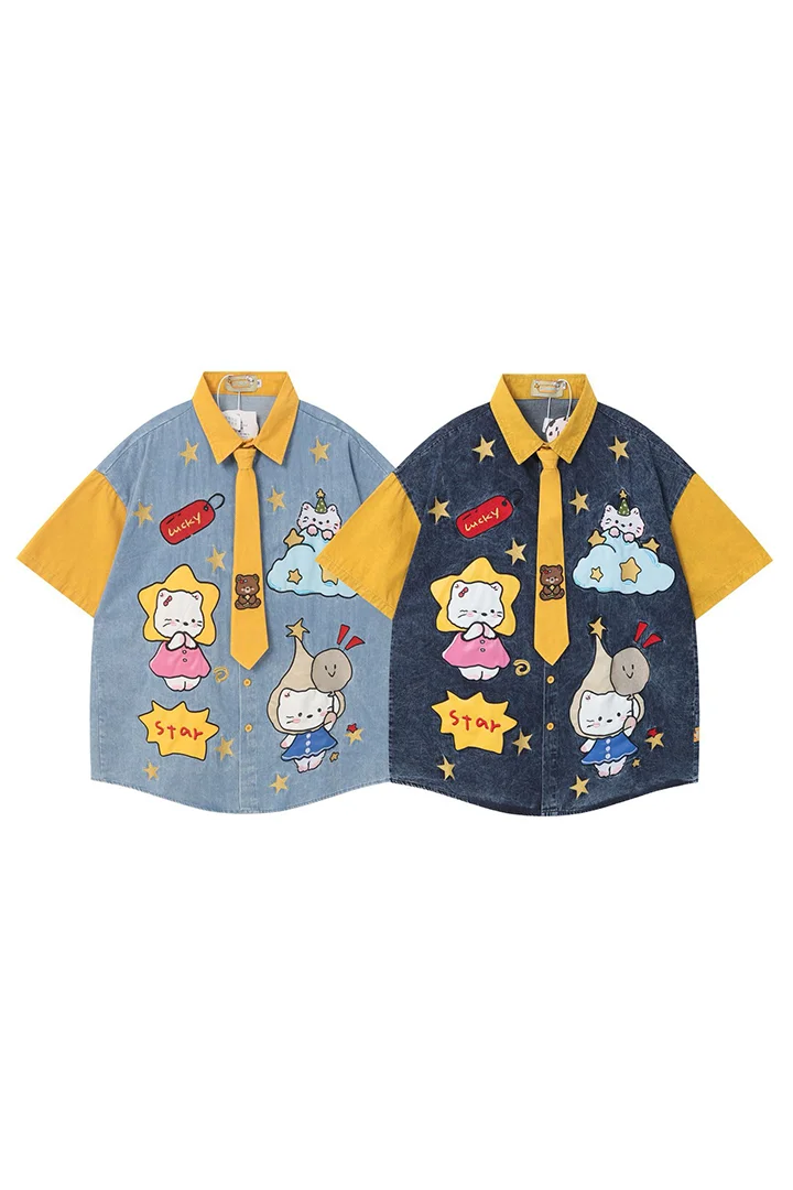Men’s Premium Cartoon Graphic Oversized Casual Shirt Collection - Image 5