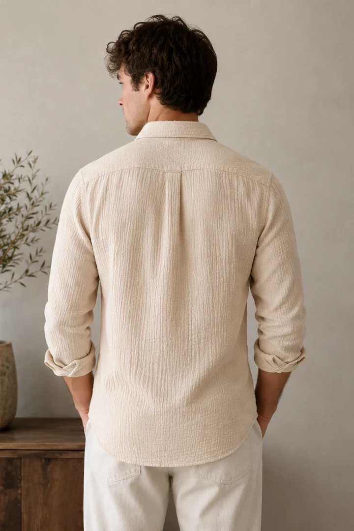 Men’s Premium Double Gauze Cotton Casual Shirt - Image 2