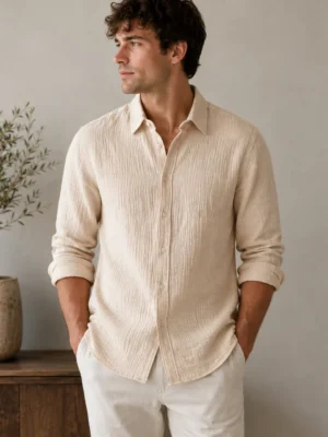 Men’s Premium Double Gauze Cotton Casual Shirt