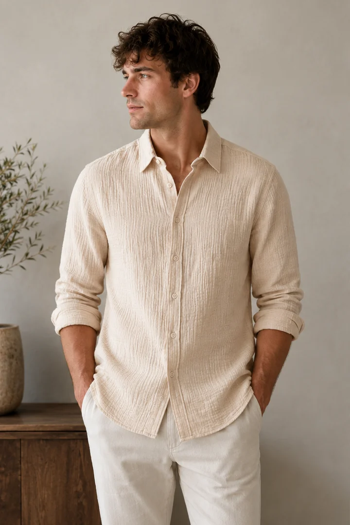 Men’s Premium Double Gauze Cotton Casual Shirt