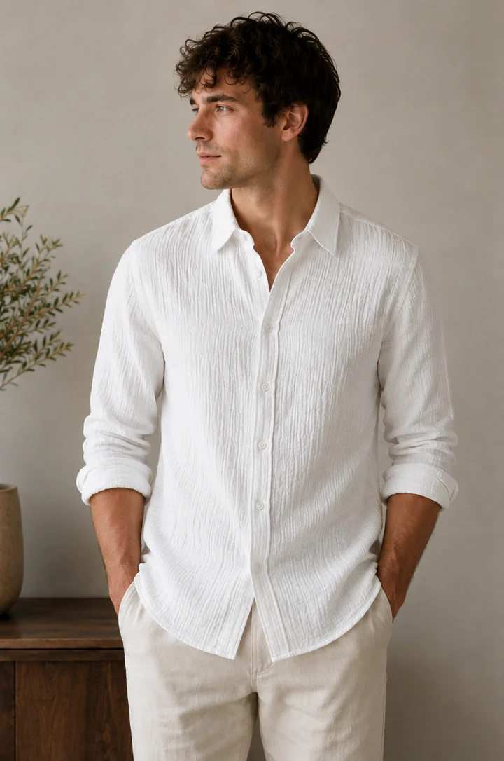 Men’s Premium Double Gauze Cotton Casual Shirt - Image 6